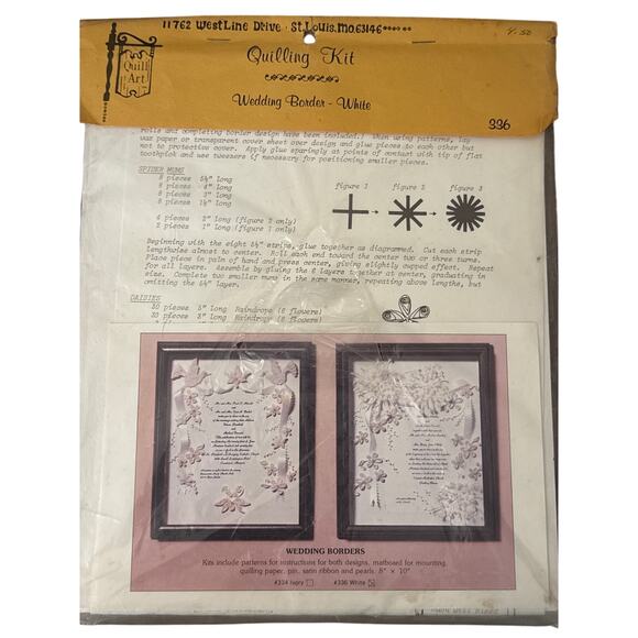 Vintage 1979 Quill Art Quilling Kit White Wedding Borders - Picture 1 of 8